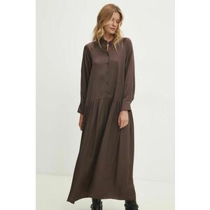 Answear Lab rochie culoarea maro, midi, drept imagine