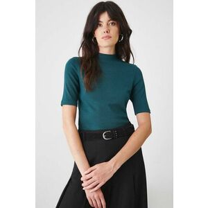 Medicine tricou femei, culoarea verde, cu turtleneck imagine