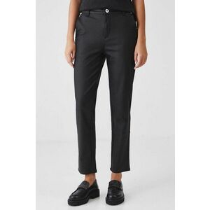 Medicine pantaloni femei, culoarea negru, fason chinos, medium waist imagine