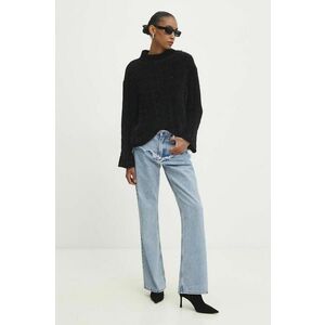 Answear Lab pulover de lana culoarea negru, cu turtleneck imagine