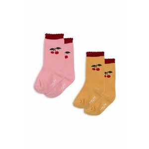 Konges Sløjd sosete copii JAQUARD FRILL SOCKS 2-pack culoarea roz, KS101360 imagine