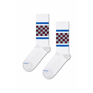 Happy Socks sosete Checked Stripe Sneaker Sock culoarea alb, P001876 imagine