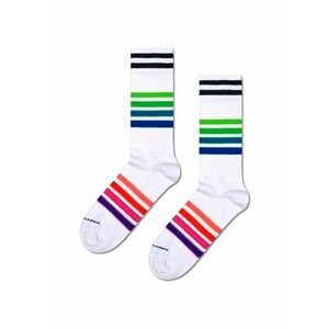 Happy Socks sosete Street Stripe Sneaker Sock culoarea alb, P000708 imagine