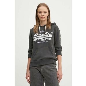 Superdry bluza femei, culoarea negru, cu glugă, cu imprimeu, W2012148A-AFB imagine