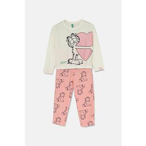 United Colors of Benetton pijama copii culoarea bej, modelator, 3Y5E0P06V imagine