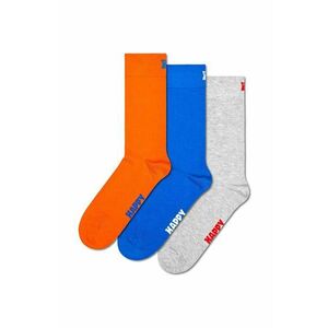 Happy Socks sosete Solid Socks 3-pack culoarea gri, P001013 imagine