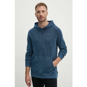 Pepe Jeans hanorac de bumbac SILVERTON HOODIE barbati, culoarea albastru marin, cu glugă, neted, PM582713 imagine