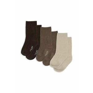 Konges Sløjd sosete copii RIB SOCKS 3-pack culoarea maro, KS101371 imagine