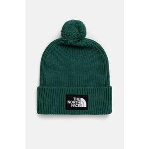 The North Face caciula TNF Logo Box Pom Beanie culoarea verde, NF0A3FN3NL11 imagine