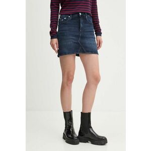 Tommy Jeans fustă din denim culoarea bleumarin, mini, dreaptă, DW0DW18951 imagine