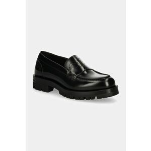 BOSS mocasini de piele Helen femei, culoarea negru, cu platforma, 50529799 imagine