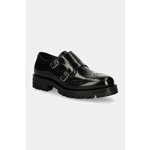 BOSS pantofi de piele Helen femei, culoarea negru, cu toc plat, 50529804 imagine