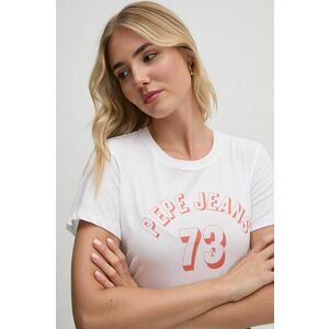 Pepe Jeans tricou din bumbac GIGI femei, culoarea alb, PL505958 imagine