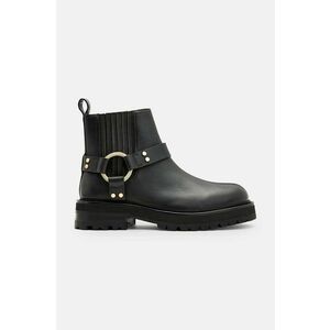 AllSaints cizme de piele Maddie Biker Boot femei, culoarea negru, cu toc plat, W054FB imagine