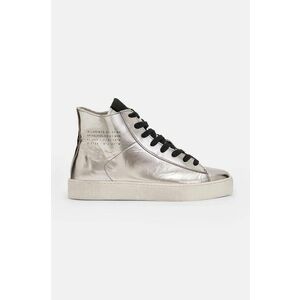 AllSaints tenisi de piele Tana Met High Top femei, culoarea argintiu, W118FB imagine