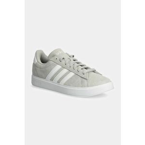 adidas sneakers din piele intoarsă Grand Court culoarea gri, ID2970 imagine