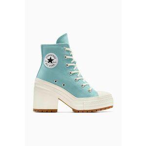 Converse tenisi Chuck 70 De Luxe Heel Platform culoarea turcoaz, A08279C imagine