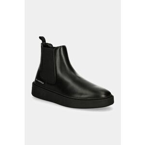 Karl Lagerfeld ghete chelsea de piele FLINT barbati, culoarea negru, KL53340A imagine