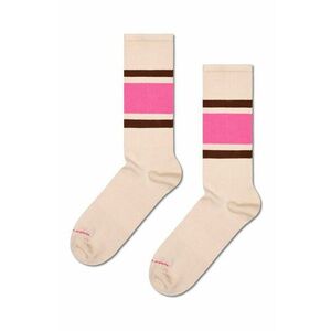 Happy Socks sosete Simple Stripe Sneaker Sock culoarea bej, P001608 imagine