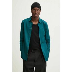 Tommy Jeans camasa barbati, culoarea verde, cu guler clasic, slim imagine