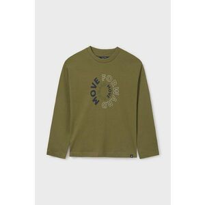 Mayoral longsleeve din bumbac pentru copii culoarea verde, cu imprimeu, 842 imagine