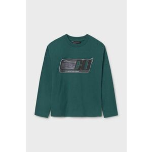 Mayoral longsleeve din bumbac pentru copii culoarea verde, cu imprimeu, 7088 imagine