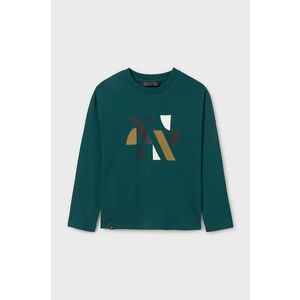 Mayoral longsleeve din bumbac pentru copii culoarea verde, cu imprimeu, 7080 imagine