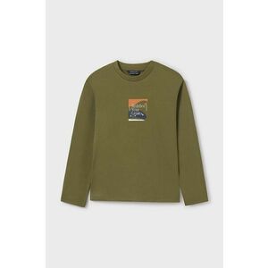 Mayoral longsleeve din bumbac pentru copii culoarea verde, cu imprimeu, 7082 imagine