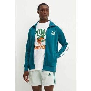 Puma bluza barbati, culoarea verde, cu imprimeu imagine