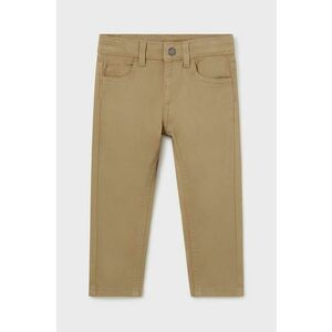 Mayoral pantaloni de bumbac pentru copii slim fit basic culoarea bej, neted, 563 imagine