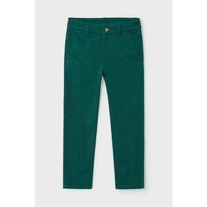 Mayoral pantaloni de bumbac pentru copii culoarea verde, neted, 513 imagine