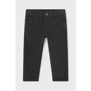 Mayoral pantaloni de bumbac pentru copii sztruks slim fit basi culoarea gri, neted, 502 imagine