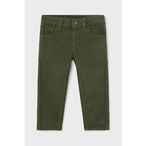 Mayoral pantaloni de bumbac pentru copii sztruks slim fit basi culoarea verde, neted, 502 imagine