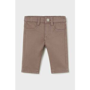 Mayoral Newborn pantaloni bebe culoarea maro, neted, 2524 imagine