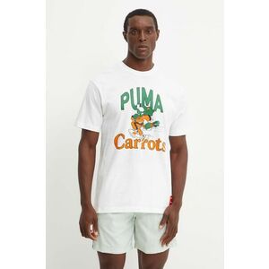 Puma tricou din bumbac PUMA X CARROTS Graphic Tee barbati, culoarea alb, cu imprimeu, 627443 imagine