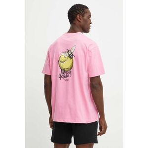 Hummel tricou din bumbac Hummel x Peanuts barbati, culoarea roz, cu imprimeu, 226083 imagine