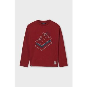 Mayoral longsleeve din bumbac pentru copii culoarea bordo, cu imprimeu, 7093 imagine