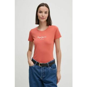 Pepe Jeans tricou NEW VIRGINIA SS N femei, culoarea portocaliu, PL505202 imagine