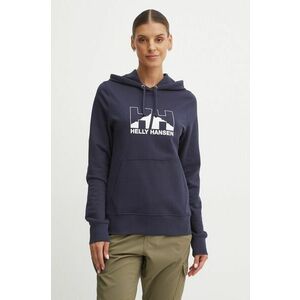 Helly Hansen bluza NORD GRAPHIC femei, culoarea albastru marin, cu glugă, cu imprimeu, 62981 imagine