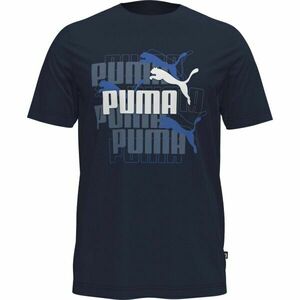 Puma GRAPHICS MULTIPLE LOGO TEE Tricou bărbați, albastru închis, mărime imagine