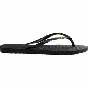 HAVAIANAS SLIM LOGO METALLIC Șlapi de damă, negru, mărime 39/40 imagine