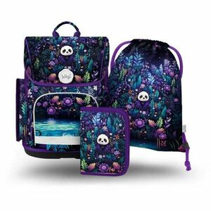 BAAGL 3 SET ERGO JUNGLE PANDA Set școlar, mov, mărime imagine