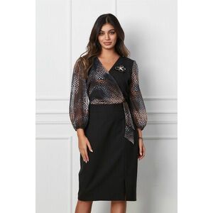 Rochie eleganta pentru femei, cu imprimeu de buline si decolteu in V imagine