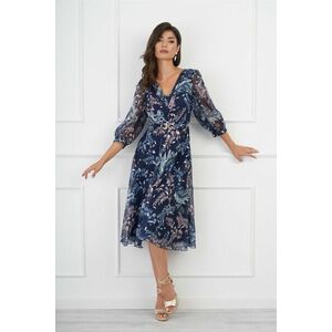 Rochie Leonard Collection bleumarin cu imprimeuri florale imagine