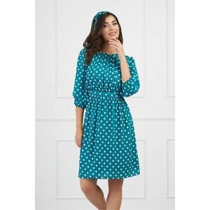 Rochie DY Fashion clos verde cu buline albe imagine