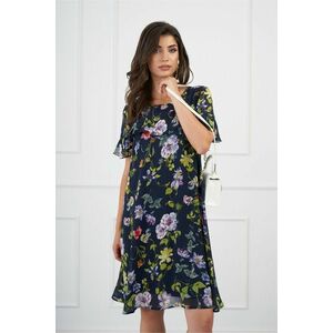 Rochie Dora bleumarin cu imprimeu floral mov imagine