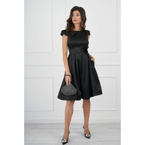 Rochie MBG neagra cu flori in talie imagine