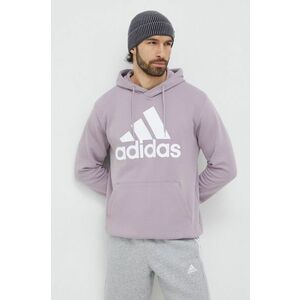 adidas hanorac de bumbac bărbați, culoarea violet, cu glugă, cu imprimeu IS1353 imagine