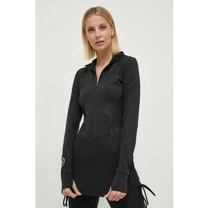 adidas by Stella McCartney hanorac de antrenament Truepace culoarea negru, cu glugă, cu imprimeu IT9049 imagine