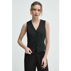 Weekend Max Mara vestă de in culoarea negru, un singur rând de nasturi, 2415151022600 2415150000000 imagine